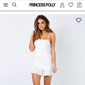 Princess Polly white ruffle mini dress